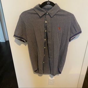 Collared button down stripe shirt
